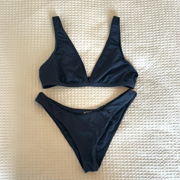 Roxy Other - Roxy Mood Indigo Beach Classics High Leg Bottoms and Elongated Triangle Top